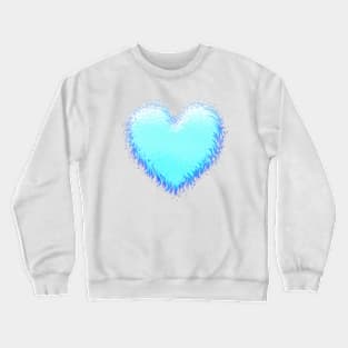 Fluffy Blue Heart Crewneck Sweatshirt